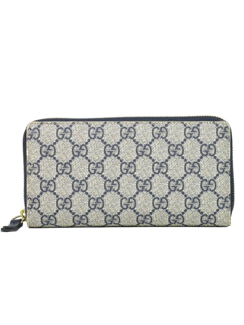 Gucci GG Supreme Zip Around Wallet Navy Vintage - Picture 1 of 9